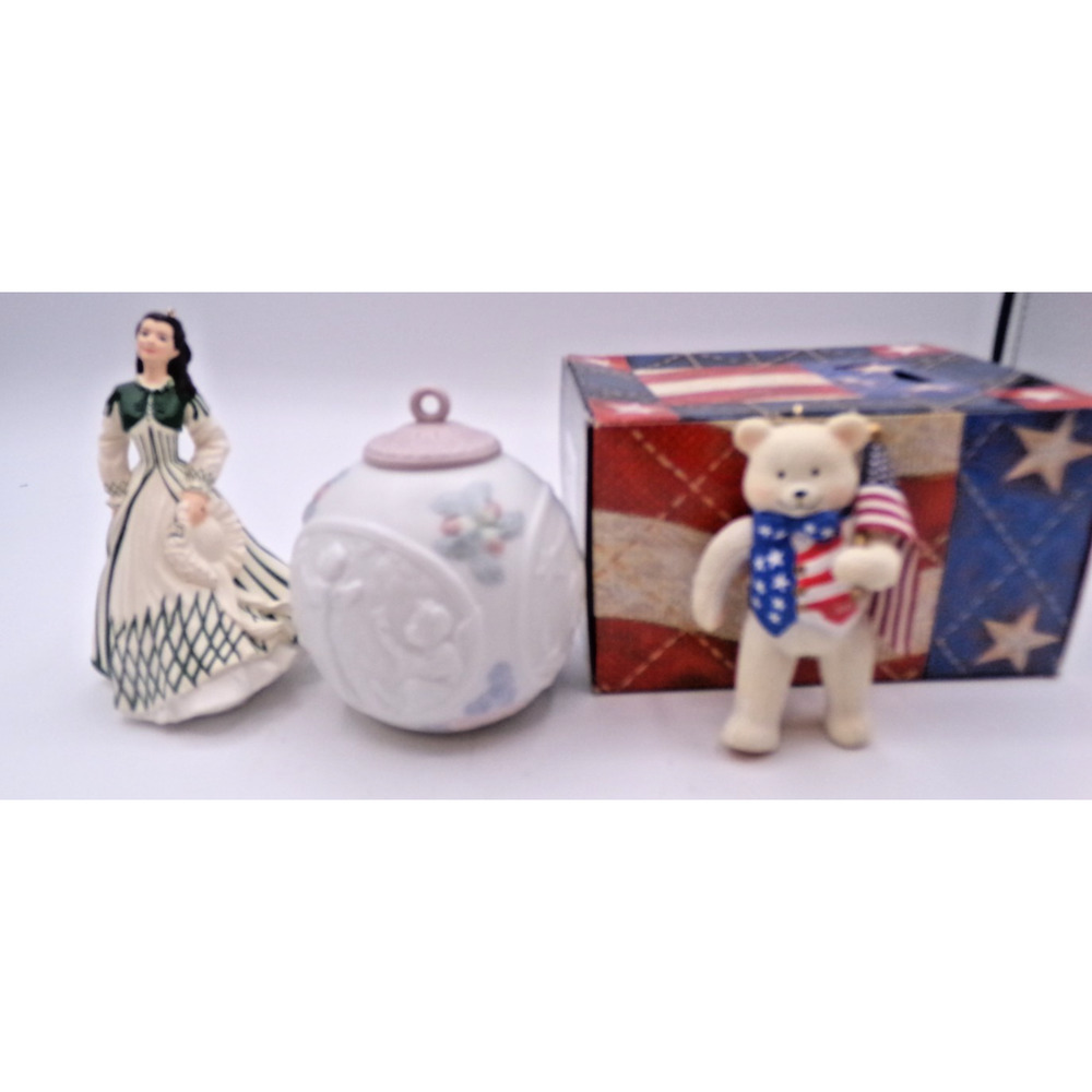 Hallmark Scarlet O'hara Lladro 1997 Ball America Forever Patriot Bear Christmas